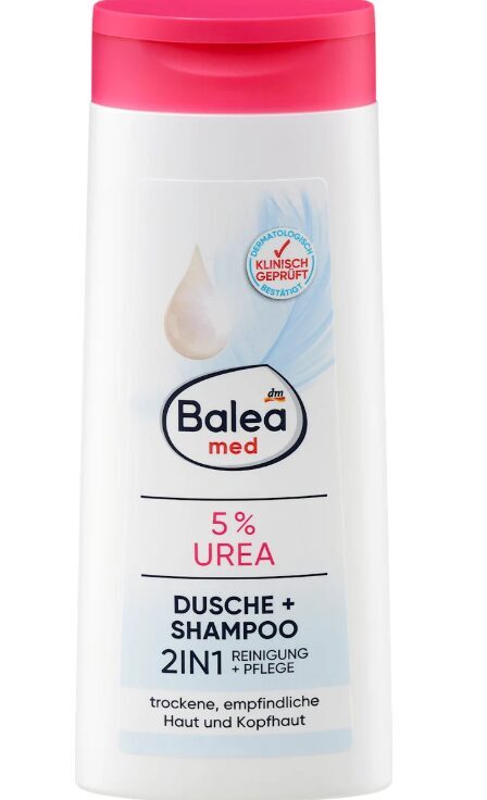 Balea MED dušas želeja un šampūns 2 in 1 ar 5 % urea, 300 ml, vegāns
